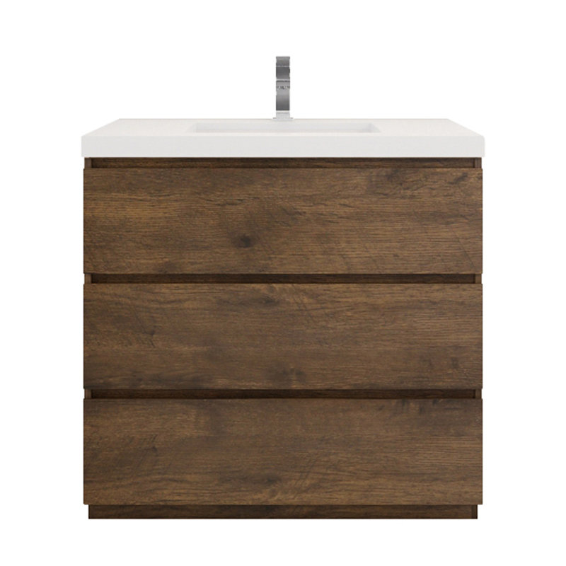 Ensemble de meuble-lavabo simple 36 po Dennes, Bois de rose