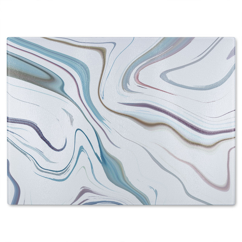 Rippled Marble Glass Chopping Board, 40cm L x 28cm W