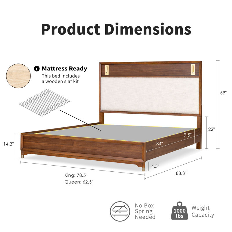 Oberlander 3-Piece Bedroom Set, King, 3 Pcs: Bed; 2 Nightstands