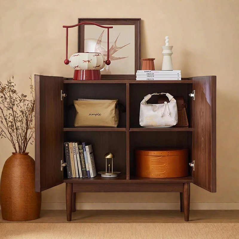 Buffet décoratif moderne en bois à double porte simple, H 33,46 po x l 39,37 po x P 16,92 po