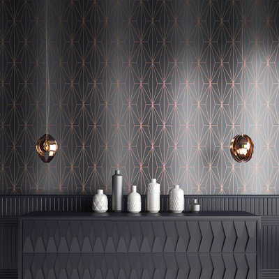 Starr 10.05m x 53cm Textured Metallic Finish Wallpaper Roll