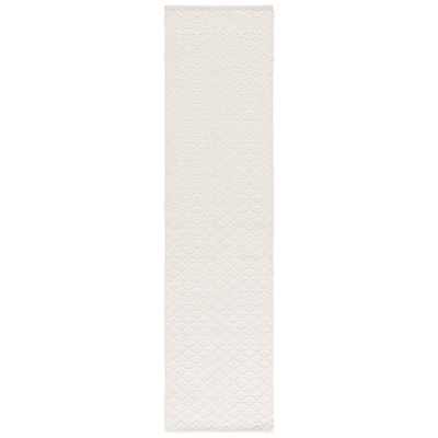 Shirebrook Hand Woven Wool/Cotton Geometric Rug in Ivory