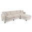 Canapé modulaire 107,87 pi avec 1 repose-pieds, coussin de siège et dossier amovible-1290827175