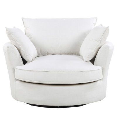Barga Faux Leather Swivel Lounge Chair