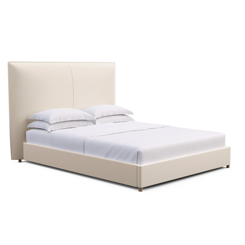 Mansfield Upholstered Bed, Full, Plush Velvet Oyster, Weathered