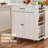 Kitchen Island Cart Rolling Storage Cabinet On Wheel With Charging Station