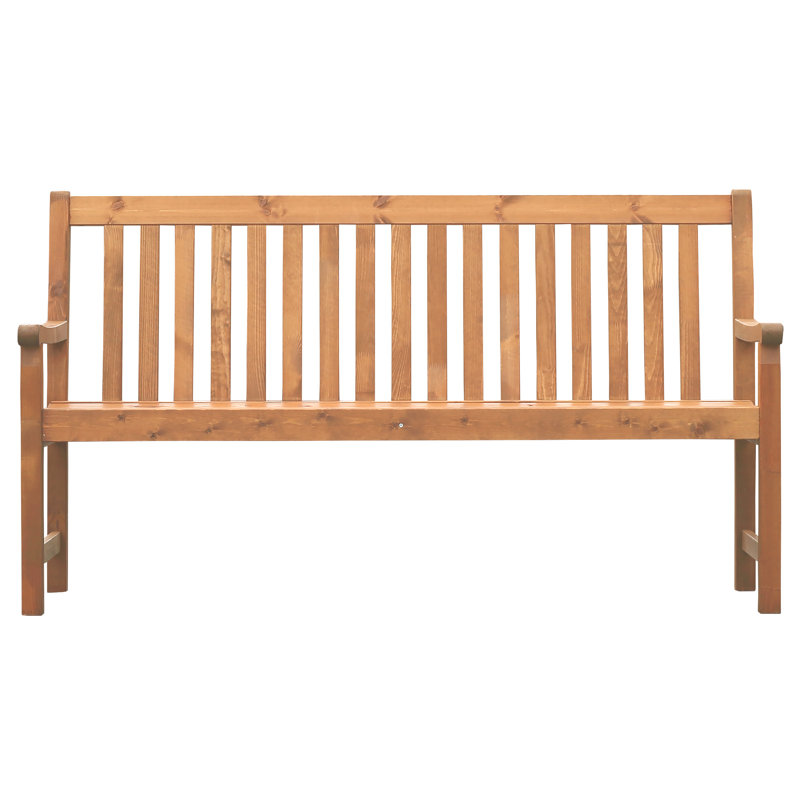 Anarah Solid Wood Pine Outdoor Bench, Honey