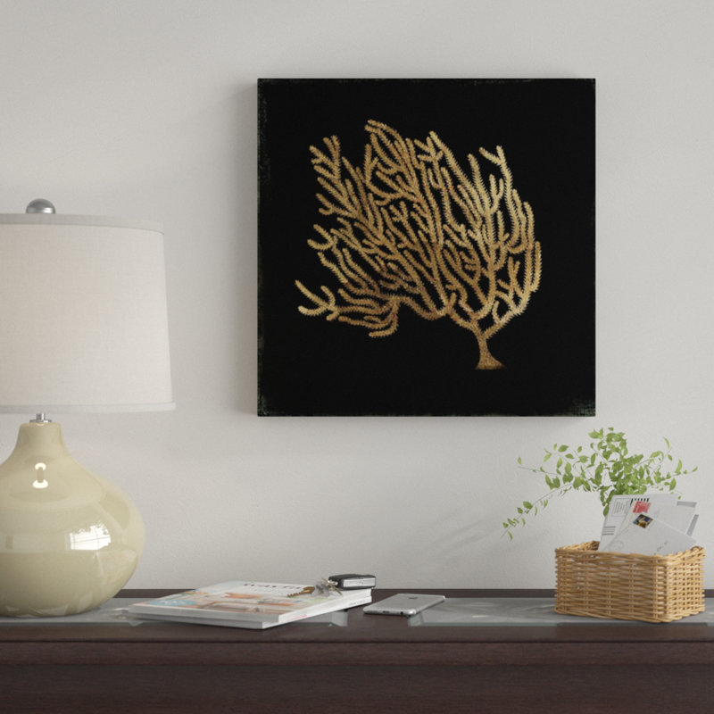 « gold corail iv », reproduction d’impression sur toile, H 26 po x l 26 po x P 1,5 po