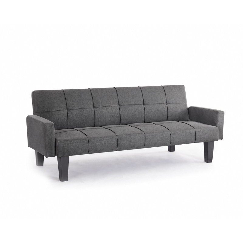 Kayla-Faith 3 Seater Polyester Sofa Bed, Dark Grey