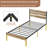 Alicia Twin Metal Bed Frame with Wooden Headboard & Footboard, Rustic Industrial Farmhouse Platform Bed with Heavy Duty Steel Support, No Box Spring Required, Under Bed Storage, Noise-Free Mattress Foundation, Slate Gray-1818481543-1773302129