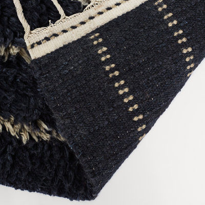 Essi Handmade Wool Navy/Beige Rug