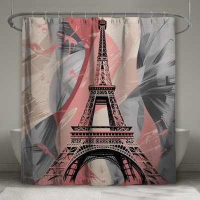 Eiffel Tower Shower Curtain - Architecture Bathroom Decor Modern