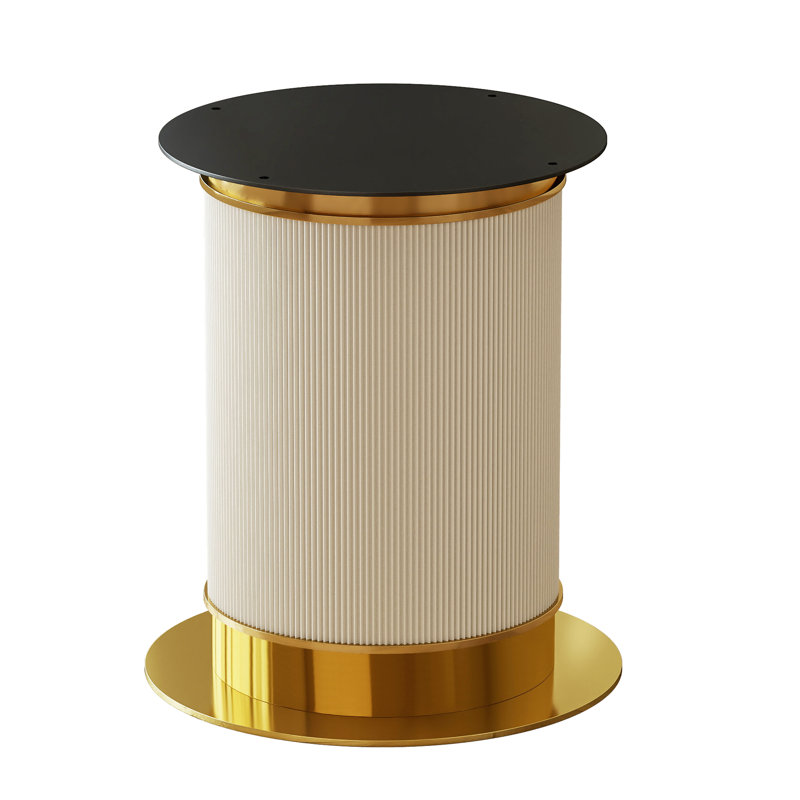 Pied de table cylindrique cannelé en métal à un seul piédestal, hauteur 29,13 po (SS077-TL)