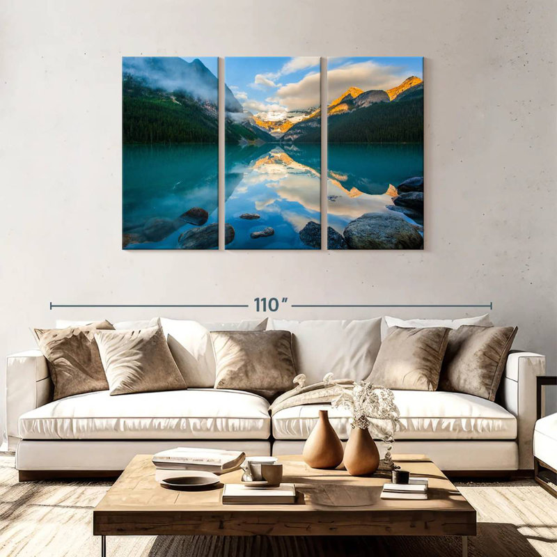 Alvord Lake Louise, reflet du lever du soleil, H 48 po x l 74 po