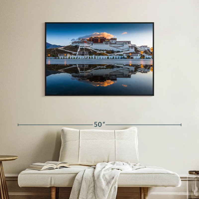 Palais du Pocala au Tibet, Cadre flottant noir, 40 po x 27 po