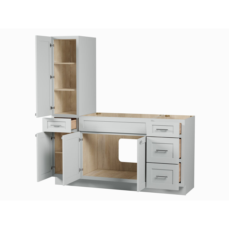 Meuble-lavabo simple Disar, Gris