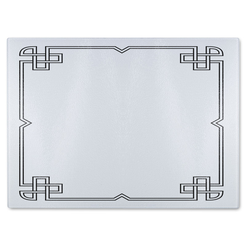 Roman Ornamental Frame Glass Chopping Board, 40cm L x 28cm W