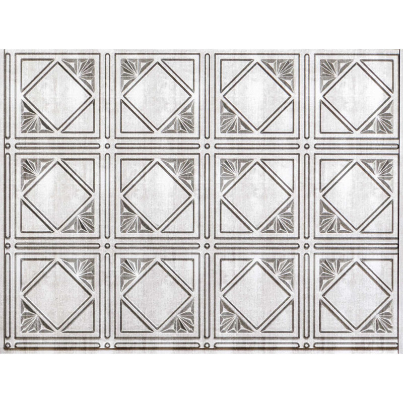 Panneau mural en vinyle 18,5 po x 24,3 po Artnouvo, Argent Crosshatch
