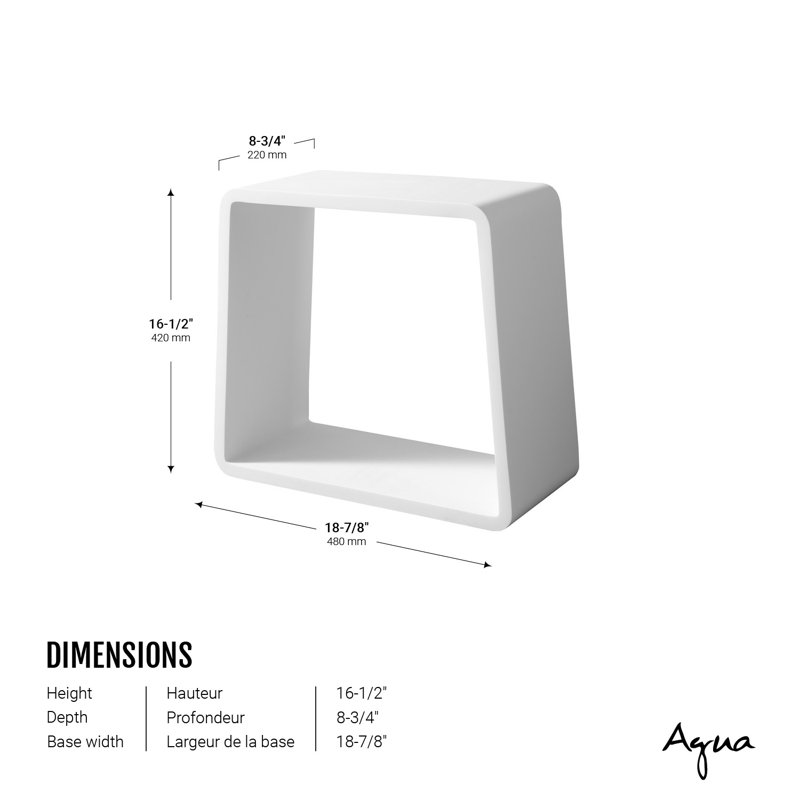 Banc de douche en bois l 19 po Lily-Anya, Blanc mat