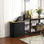 HOMCOM Double Laundry Basket with Lid 80L Collapsible Groove Handles Black