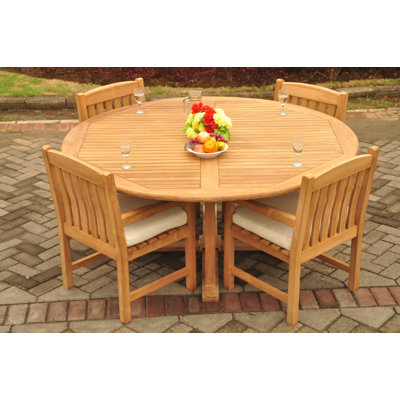 Ensemble repas 5 pièces teck luxueux Powhattan