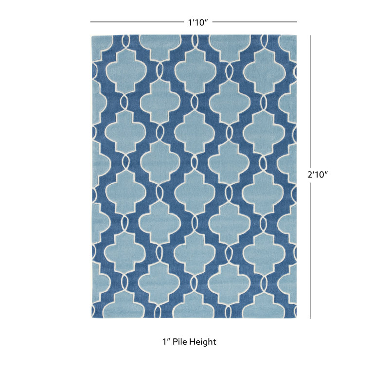 Marisela Hand Tufted Geometric Indoor Rug, Rectangle 1'10" x 2'10"