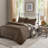 3 Piece Reversible Printed Quilt Set Black/Brown Full/Queen