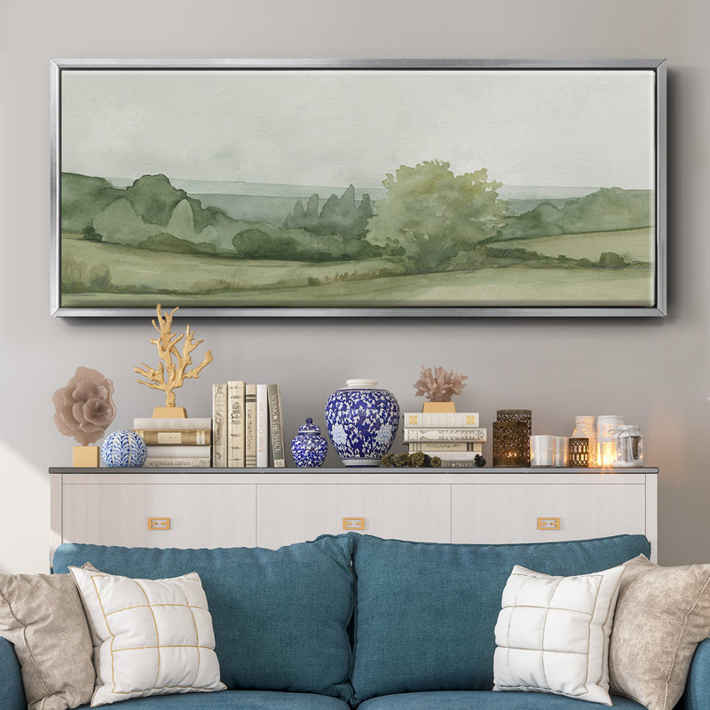 Croquis de paysage rétro II, toile encadrée, H 8 po x l 20 po