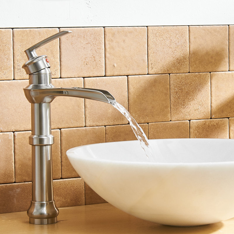 Single-Hole Single-handle Bathroom Faucet with Drain Assembly, Brushed Nickel