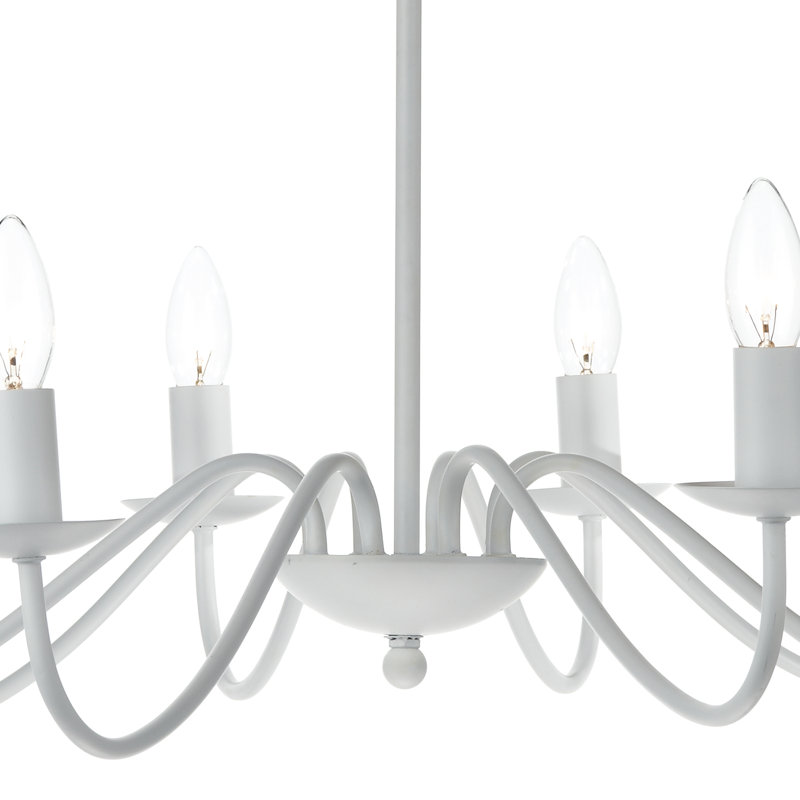 Mairead 8 - Light Candle Style Chandelier, White