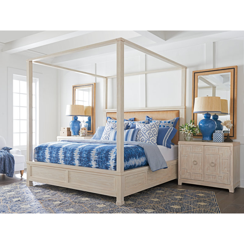 Newport Flat Raffia Beveled Wall Mirror