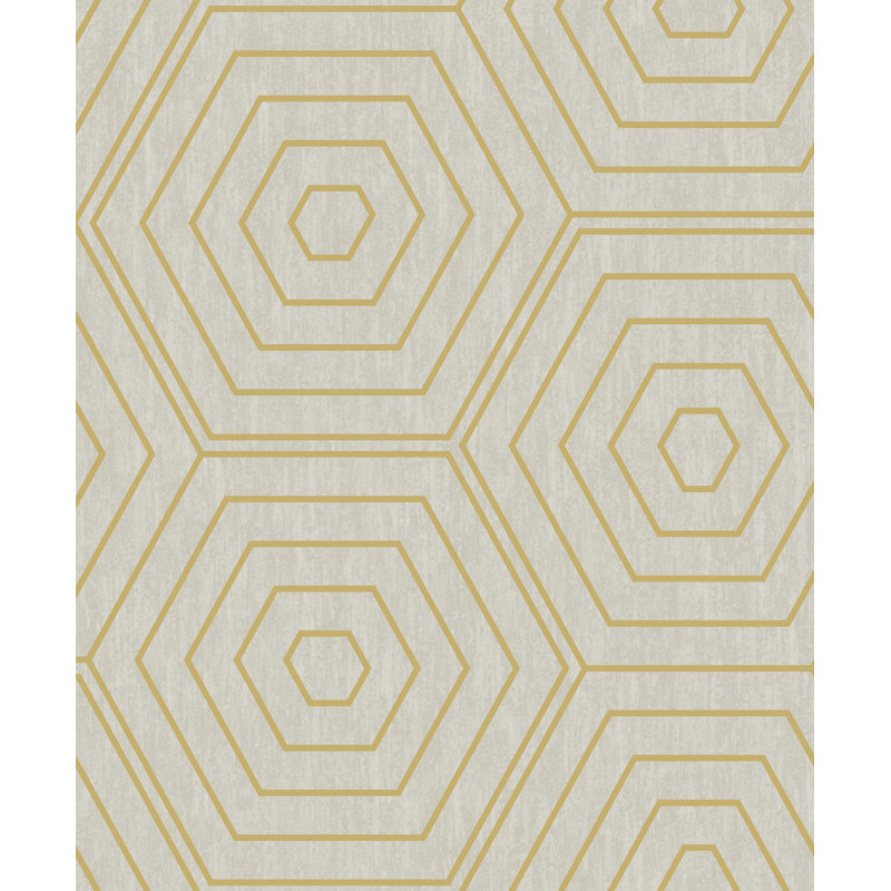 Hexagons 1m x 53cm Metallic Wallpaper Roll, Teal