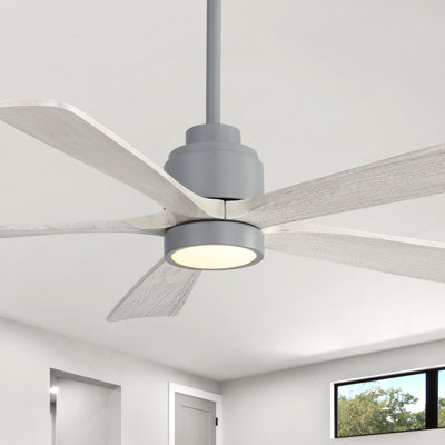 52'' Dimmable Solid Wood Blades Ceiling Fan With Lights And Remote Control Reversible Dc Motor Timer Memory