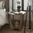  Rustic Farmhouse Round End Table with Storage Shelf for Living Room, Grey-1441001855