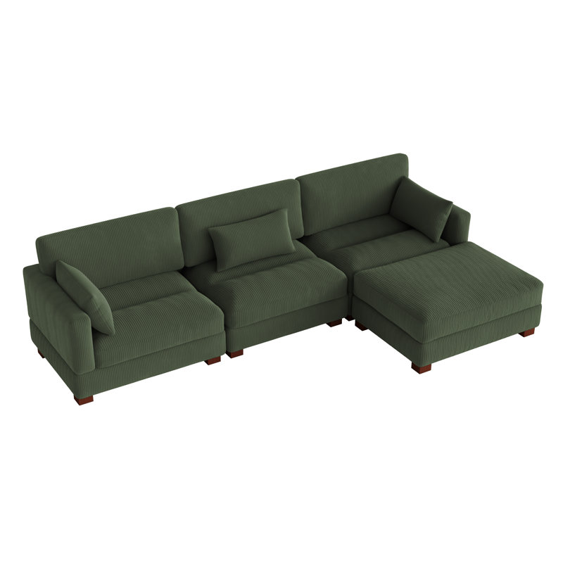 Maelina Reversible Modular Corner Sofa, Green