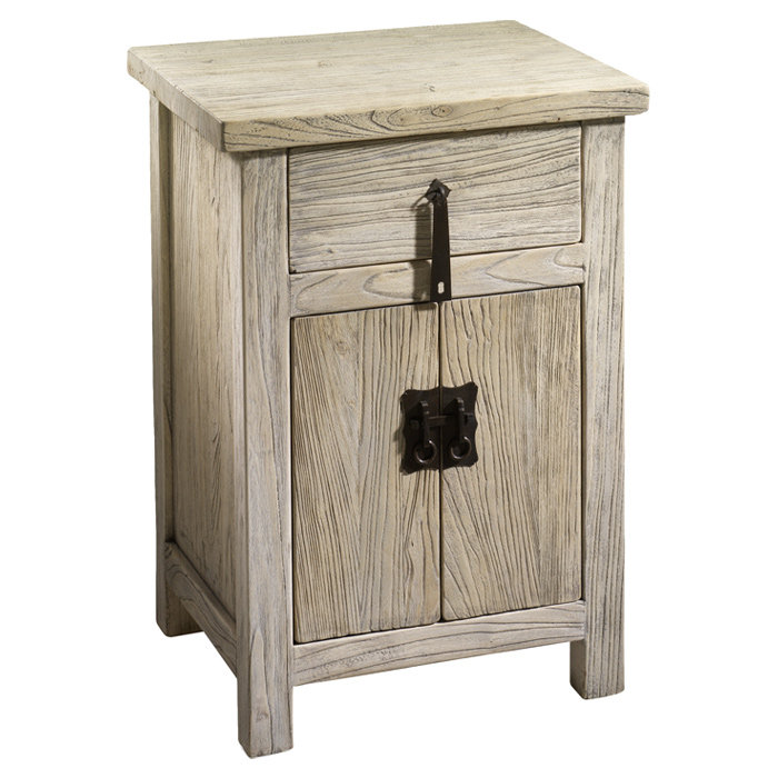 Jixi 42cm W Solid Wood Bedside Table