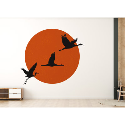 Sun Bird Wall Decal, Nursery Sunset Boho Circle Decor, Bed Arch Sticker, Hedboard Wall Decal, Wall Decal, Arch Wall Decal Sticker