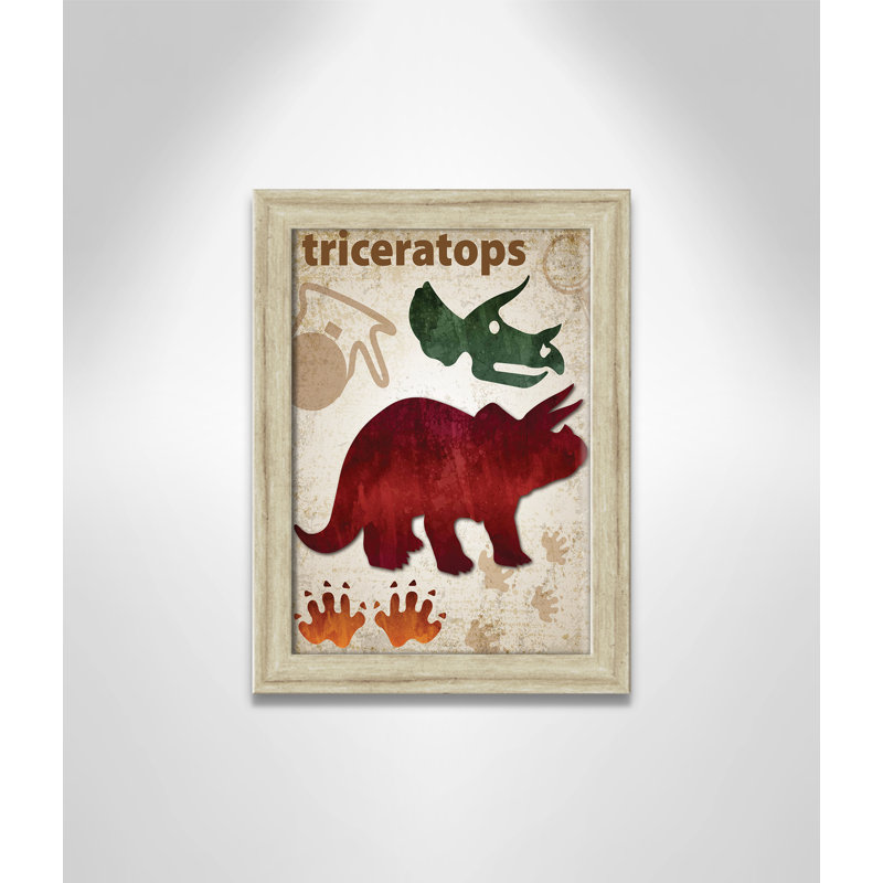 Adhésif décoratif dinosaures-04 ', H 16 po x l 12 po x P 0,625 po, Beige Flat Framed