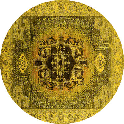 Tapis jaune Mid-Century moderne 2650
