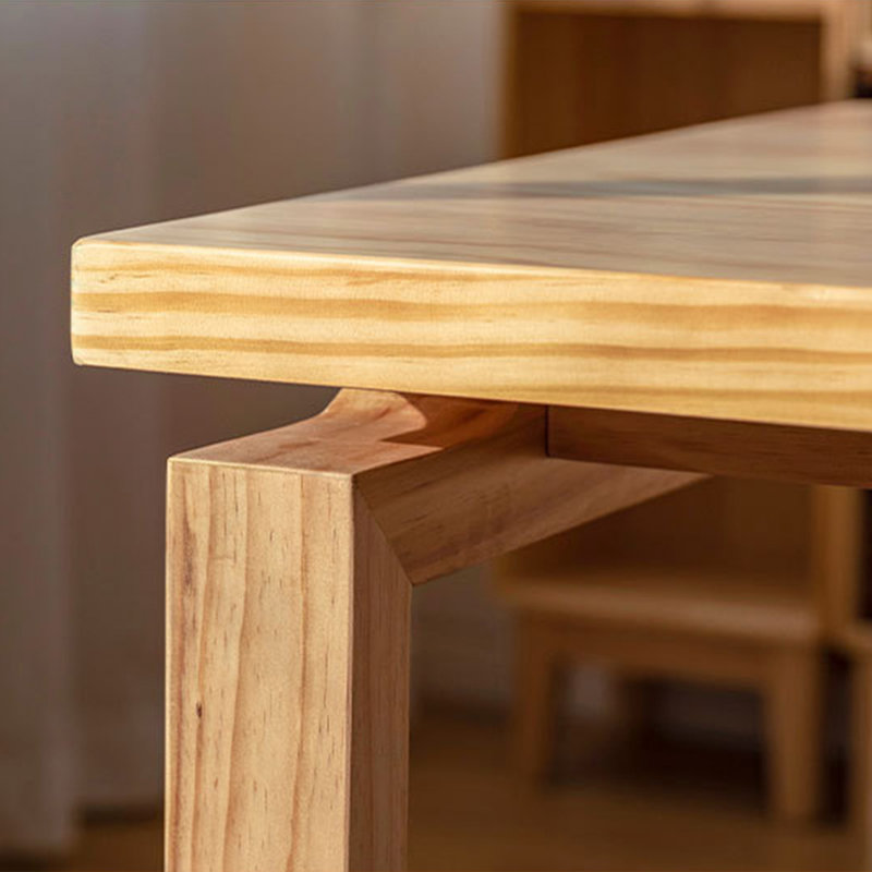 Burlywood Rectangular Solid Wood Dining Table, 29.53"H x 70.87"L x 31.5"W