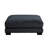 Rix Ottoman, 45 Inch Seat, Faux Wood Legs, Black Corduroy Fabric