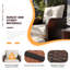 Ensemble de chaises de patio 5 pièces, conversation en osier avec coussins, table basse, beige-675951230