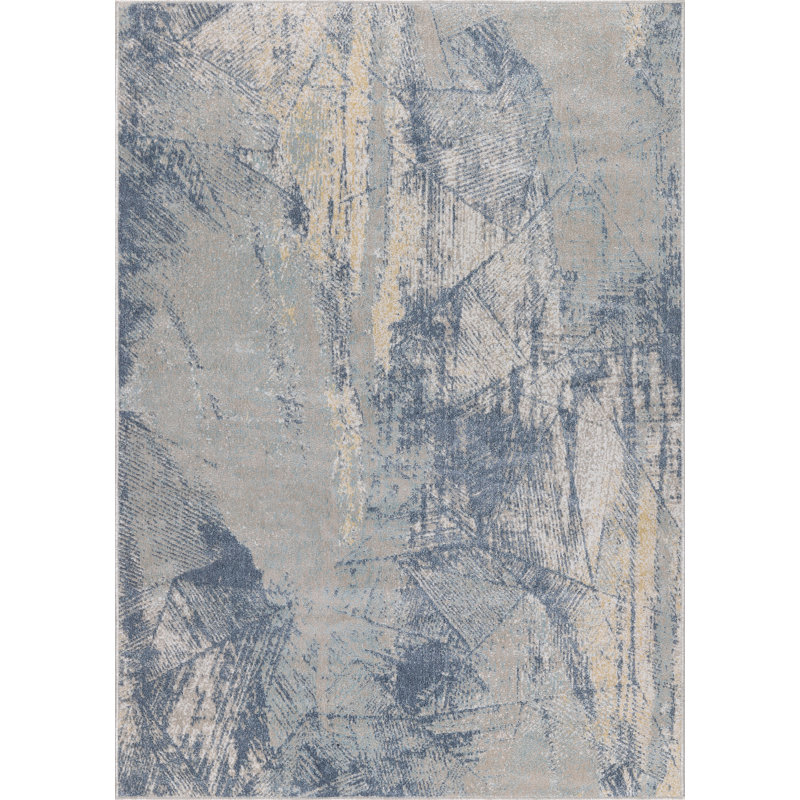 Machine Washable Cooper Blue/Beige Rug, Rectangle 10' x 14'