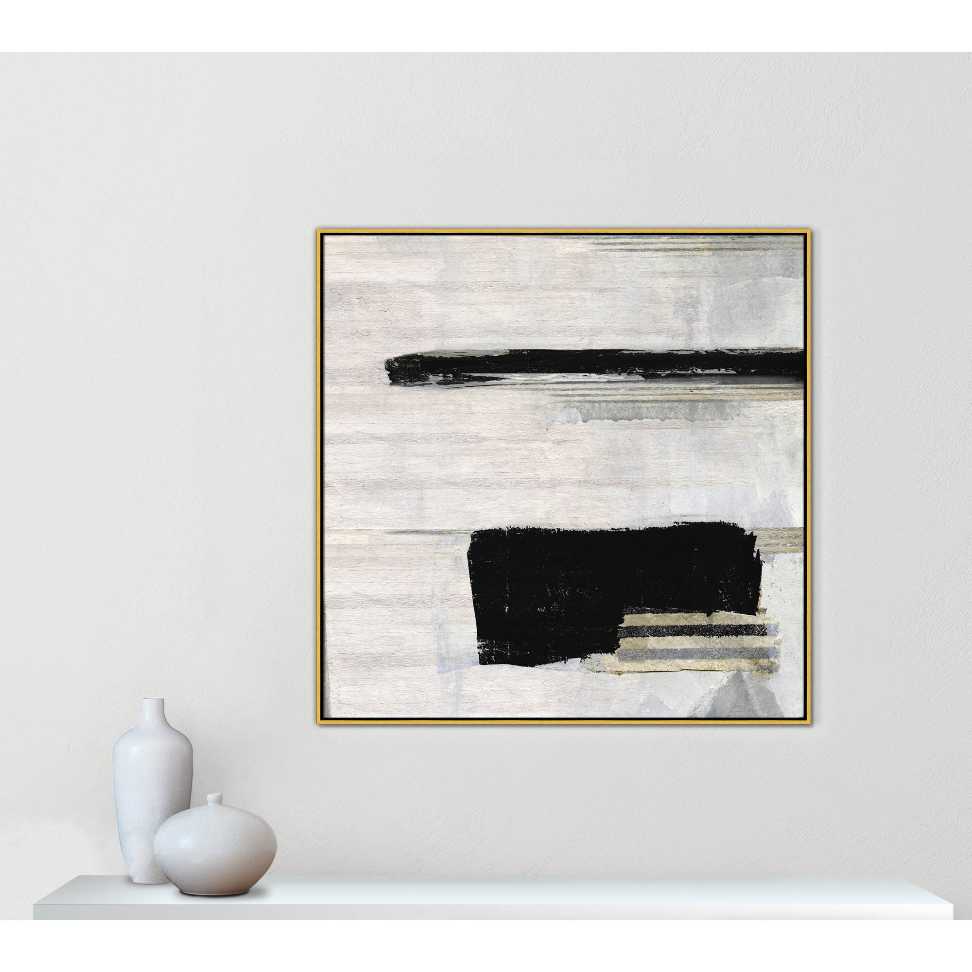 La Bande II Print by Sally Swatland, 46.5" H x 46.5" W, Gold