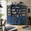 Armoire de cuisine de 42 po autoportante, rangement avec tiroirs, tablettes réglables, tablettes de porte et plateaux coulissants-1787308830