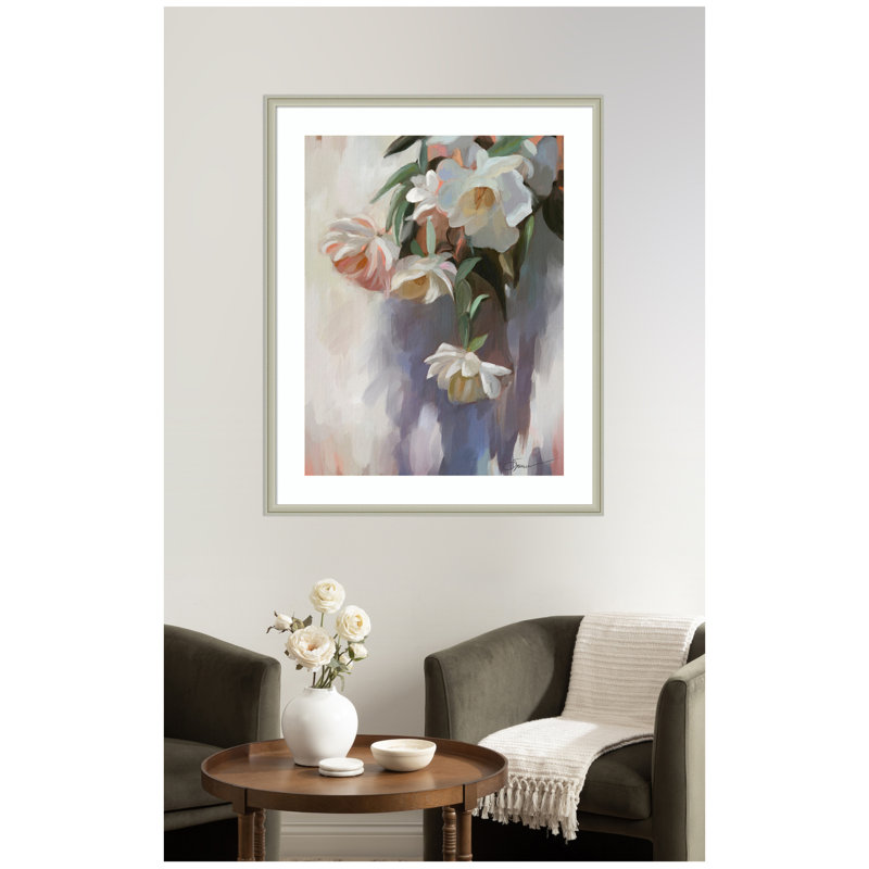 «Dangle Thumb Pastel Flower Bouquet» par Mary Sparrow, reproduction d'art encadrée