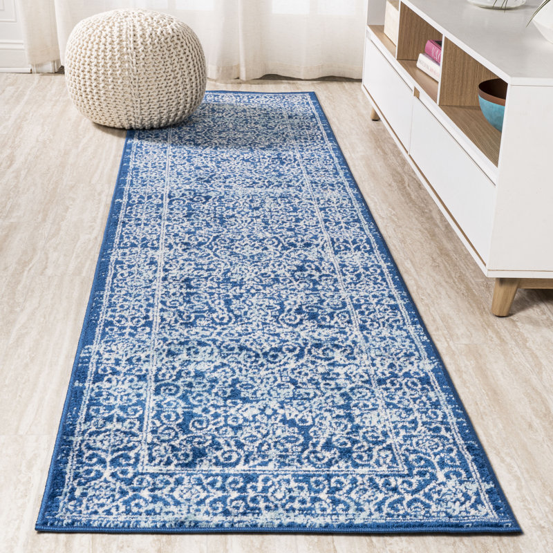 Neder Filigree Blue Rug, Runner 2'3" x 8'