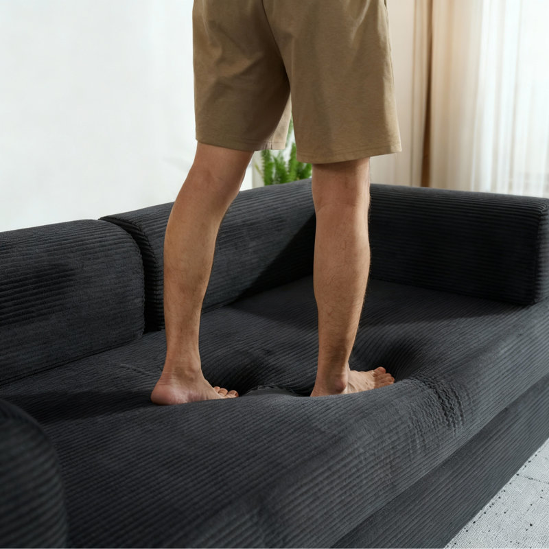 Canapés modulaires confortables, conception en mousse de velours côtelé pour les espaces de vie