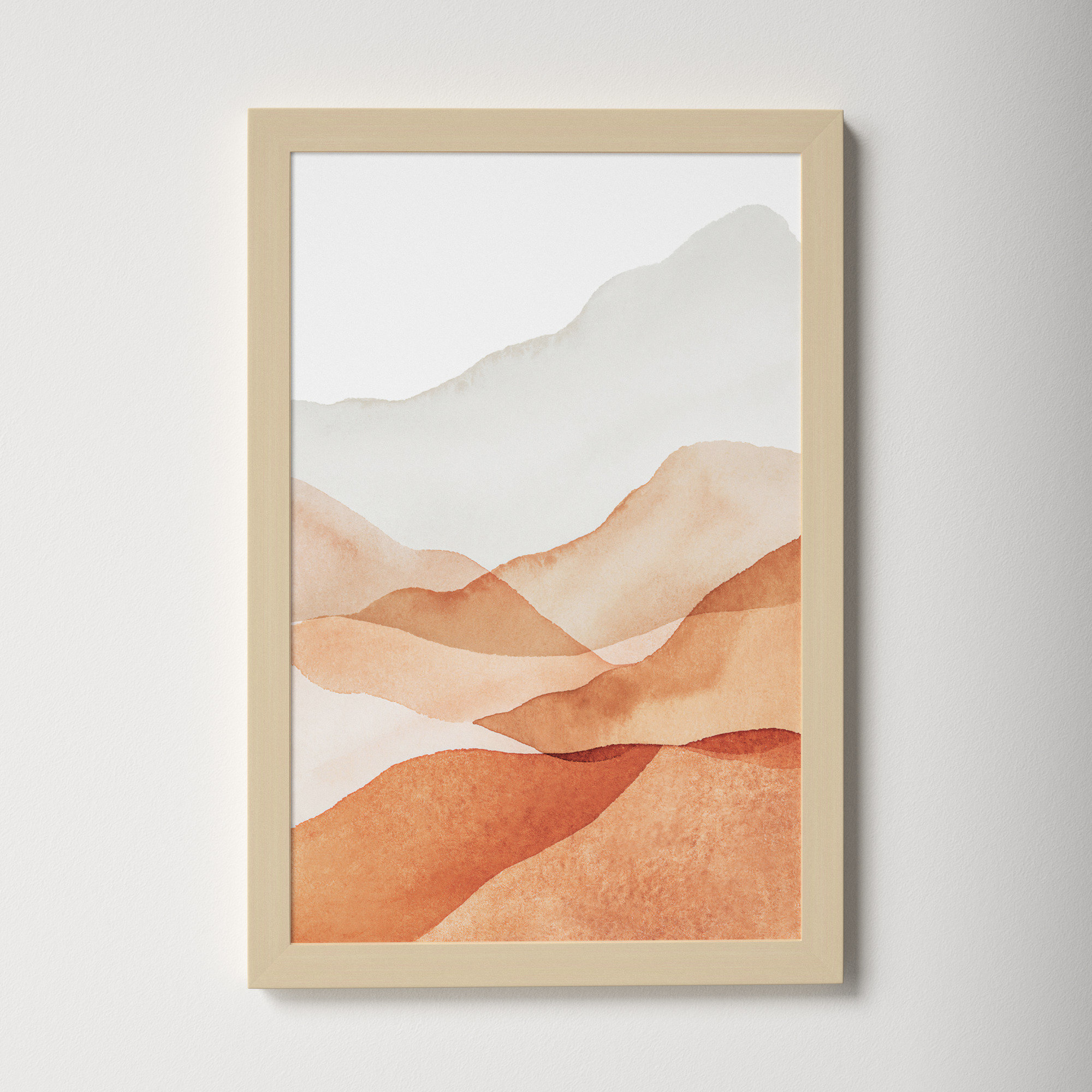 Mountain Range III by Amy Lighthall, 19.25" H x 13.25" W x 0.88" D, Brown