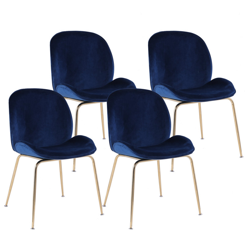 Chaise d'appoint, Bleu, Doré